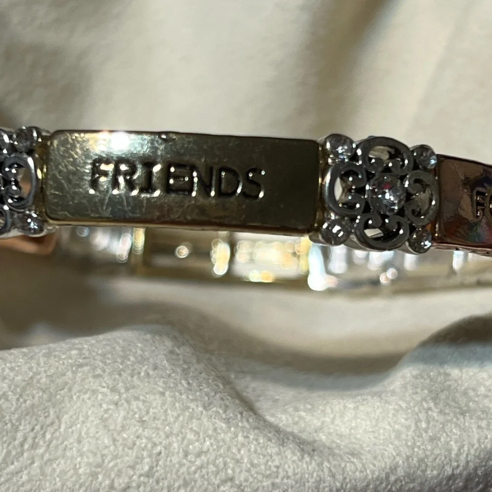 Friends Sisters Forever gold, silver and rose tone, rhinestones bracelet - Picture 3 of 7